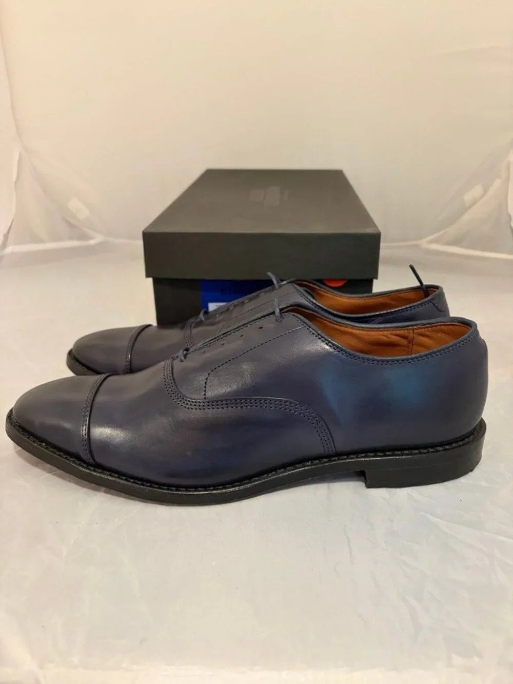 Allen Edmonds Park Avenue LE Navy Leather Mens dress shoes size 9.5 6706S F2